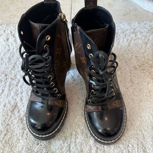Louis Vuitton Black and Brown Ankle Boots